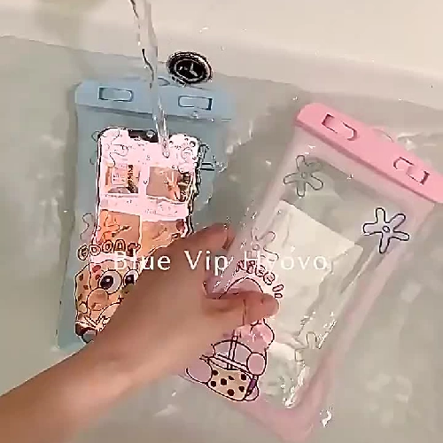 Túi Đựng ĐiệnThoại CHỐNG NƯỚC Viền Phao Hoạt Hình Kèm Dây Đeo 1013698