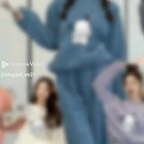 Bộ đồ ngủ lông cừu cho nữ- đồ mặc nhà bông mềm ấm mùa đông