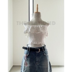 Set áo croptop quần short jean kèm nịt QCCC 11479