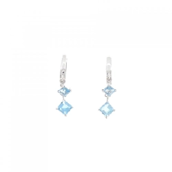 K14WG Blue Topaz Bông Tai - Hàng hiệu Chính hãng