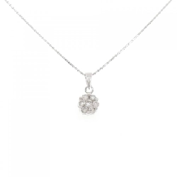 K18WG Hoa Đá Kim Cương Dây Chuyền 0.50CT - Hàng hiệu Chính hãng