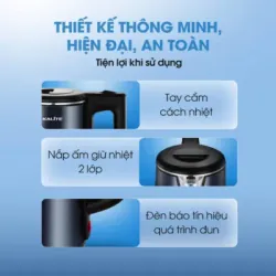 ☕ Ấm siêu tốc KALITE Aqua 18 – 1,8L inox 304, đun sôi nhanh & an toàn 782015