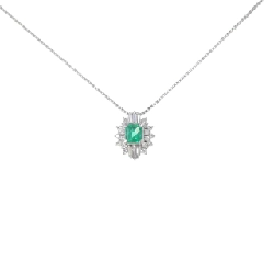 Dây chuyền ngọc lục bảo PT900/PT850 0.33CT - Hàng hiệu Authentic