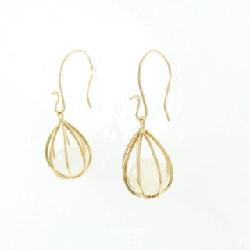 K18YG Bông tai Đá Mặt Trăng - Hàng hiệu Chính hãng 870409