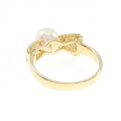 Nhẫn ngọc trai Akoya K18YG hình ruy băng 7.2mm 668831