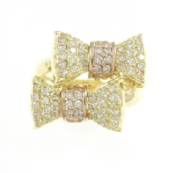 Nhẫn kim cương hình ruy băng K18YG/K18PG 0.50CT - Hàng hiệu Authentic 853635