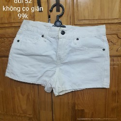 Quần short jean nữ màu trắng eo 74cm 25801