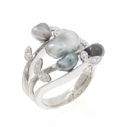 Nhẫn ngọc trai nước ngọt K18WG - Hàng hiệu Authentic