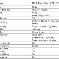 Balo chống gù TT LIFE 110-7 - màu hồng Ngựa Pony 74153