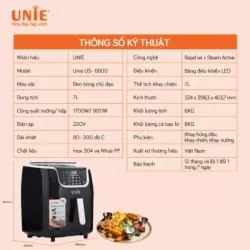 Nồi chiên hơi nước UNIE STEAM US6800 dung tích 7L 574478