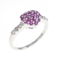 Nhẫn Ruby hình trái tim K18WG 0.30CT - Hàng hiệu Chính hãng