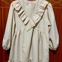 Pass Váy babydoll trắng kem cổ tròn phối bèo – bánh bèo nhẹ nhàng, cực dễ thương  476857