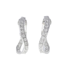 Bông tai kim cương 750WG 0.56CT - Hàng hiệu Chính hãng