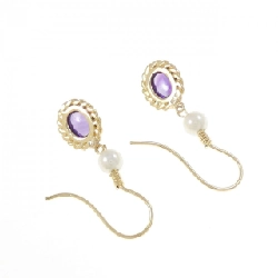 K18YG Amethyst Bông tai - Hàng hiệu Chính hãng 866795