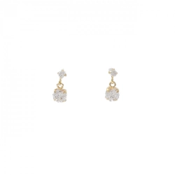 K18YG Bông tai Cubic - Hàng hiệu Chính hãng