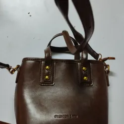 Túi xách nữ da PU size trung màu nâu phong cách cổ điển 722457