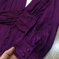 [Siêu Phẩm Hiệu Auth] Đầm váy vintage Za.ra cổ V nhún eo tay bồng 2 khuy hottrend 696768