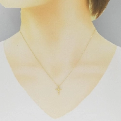 K18YG Dây chuyền kim cương hình chữ thập - Hàng hiệu Chính hãng 861942