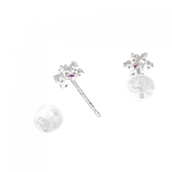 K18WG Bông tai Ruby 0.15CT - Hàng hiệu Chính hãng 871995