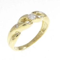 Nhẫn kim cương K18YG 0.12CT - Hàng hiệu Chính hãng