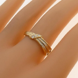 Nhẫn kim cương K18YG/PT900 0.04CT 666620