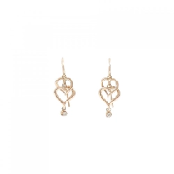 K10PG Bông tai hình trái tim kim cương - Hàng hiệu Chính hãng