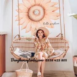 Ghế xích đu đôi mây tự nhiên