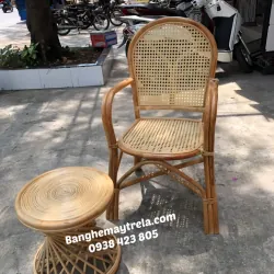 Ghế mây tự nhiên mắt cáo có tay