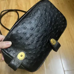 Balo nữ 24x31x14 da thật dập vân đà điểu 2hand 996738