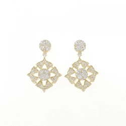 K18YG Bông tai kim cương 1.12CT - Hàng hiệu Chính hãng