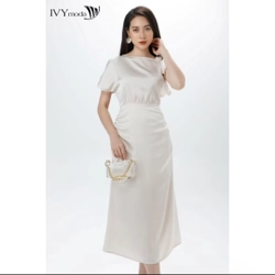 Đầm lụa lệch vai IVY moda size XL 548794