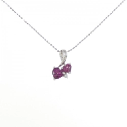 Dây chuyền garnet hình trái tim PT900/PT850 - Hàng hiệu Authentic