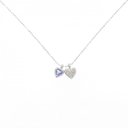 K18WG Dây chuyền Tanzanite hình trái tim - Hàng hiệu Chính hãng