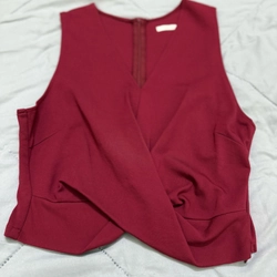 Áo kiểu xoắn eo đỏ size M-L nhỏ 463353