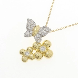 K18YG/K18WG Bướm × Hoa Pave Dây Chuyền Kim Cương 0.45CT - Hàng hiệu Chính hãng 860431