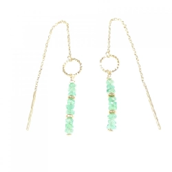 K18YG Bông tai Ngọc lục bảo 1.00CT - Hàng hiệu Chính hãng