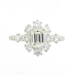 Nhẫn kim cương K18WG 0.788CT L VS1 cắt hình Emerald - Hàng hiệu Authentic 874090