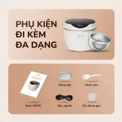 Nồi cơm điện tử UNIE URC612 , nấu cơm giảm đường, lòng nồi inox, dung tích 1,2L 574510
