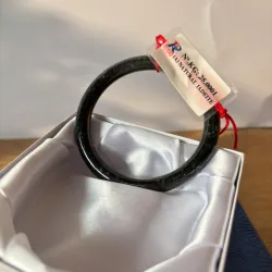 Vòng tay cẩm thạch mực dục không thấu đèn Myanmar type A