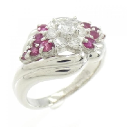 Nhẫn Ruby Hoa 0.43CT - Hàng hiệu Authentic