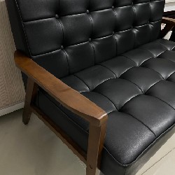 Ghế Sofa phong cách retro khung gỗ màu đen - dài 1m15.