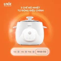 🍲 Nồi Nấu Chậm UNIE USC10W 💖 Dung Tích 1L | Lòng Gốm Ceramic Cao Cấp 🕒 Hẹn Giờ 2–12H 622041