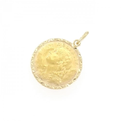 Mặt dây chuyền đồng xu 750YG (khung) - Hàng hiệu chính hãng