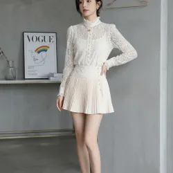 Set váy ngắn áo ren size S M mặc Tết cực xinh 748246