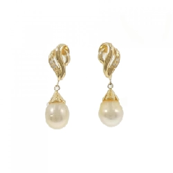 K18YG Bạch Ngọc Trai Bông Tai - Hàng hiệu Chính Hãng