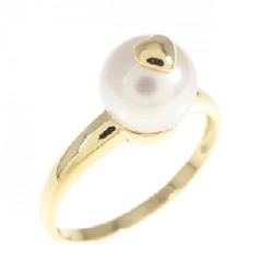 Nhẫn ngọc trai Akoya hình trái tim K18YG 7mm