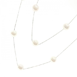 K18WG Ngọc trai Akoya Dây chuyền - Hàng hiệu Chính hãng 856754