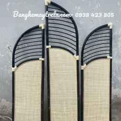 Bình phong mây khung đen hiện đại 708617