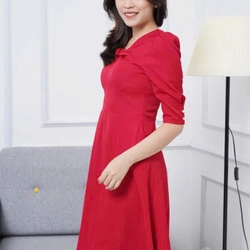 [New]  Váy thiết kế công sở LUXY có size XL đầm tay lửng dáng xòe basic 363479