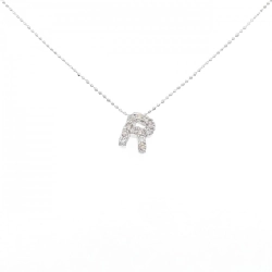 K18WG Chữ cái R Dây chuyền kim cương 0.27CT - Hàng hiệu Chính hãng
